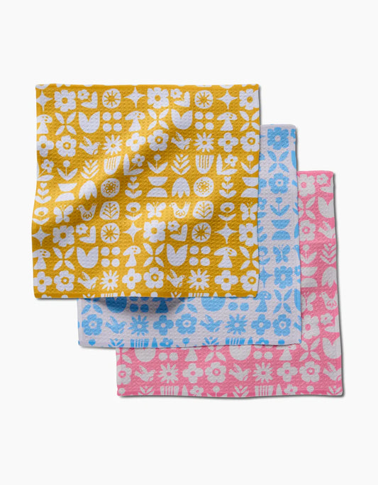 Geometry Scandi Spring Dishcloth Set - 3 pack