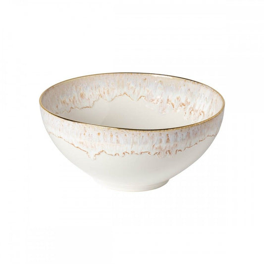Taormina Serving Bowl, White with Gold Edge