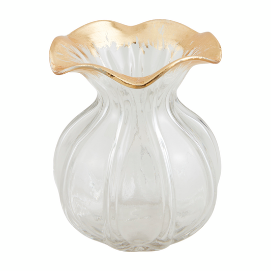 Small Ruffled Glass Vase