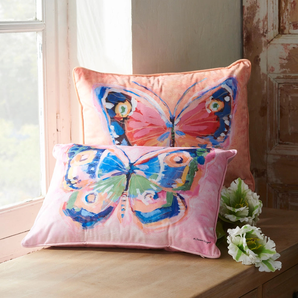 Springtime Flutter Butterfly Pillow
