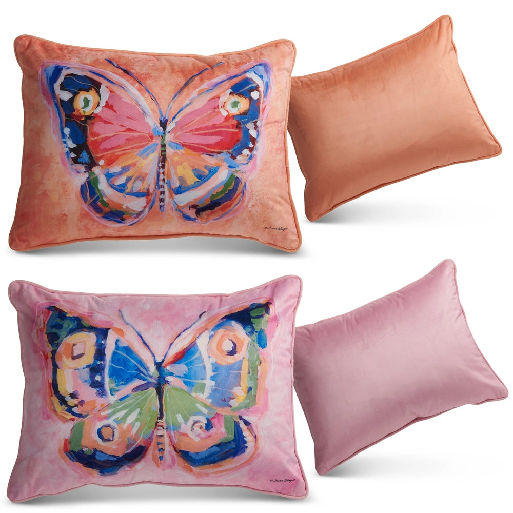 Springtime Flutter Butterfly Pillow