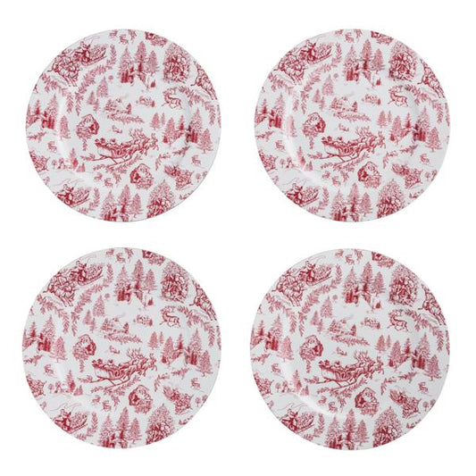 Red Christmas Toile Charger