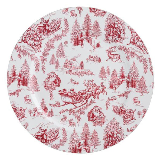 Red Christmas Toile Charger