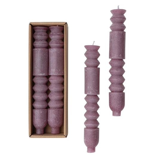 Unscented Totem Taper Candles, Berry