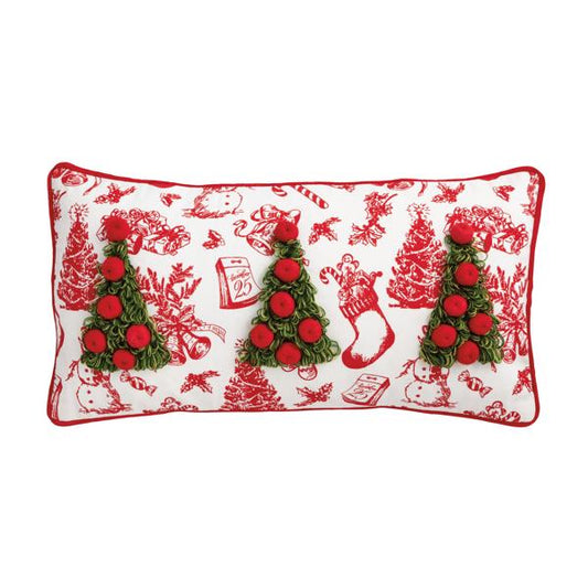 Triple Tree Embellished Pillow