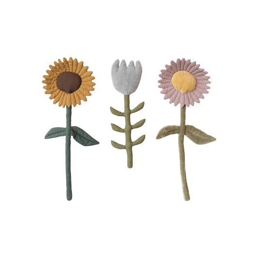 Cotton & Velvet Wall Flower Decor, 3 Styles