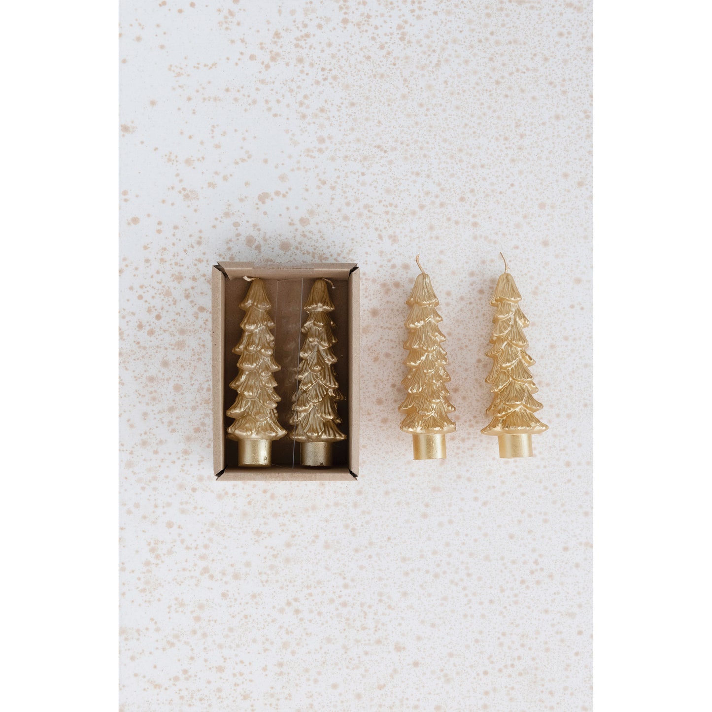 Champagne Tree Shaped Taper Candle, Short 4 3/4"