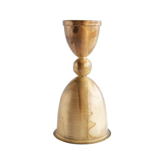 6.75" Metal Taper Holder, Distressed Brass