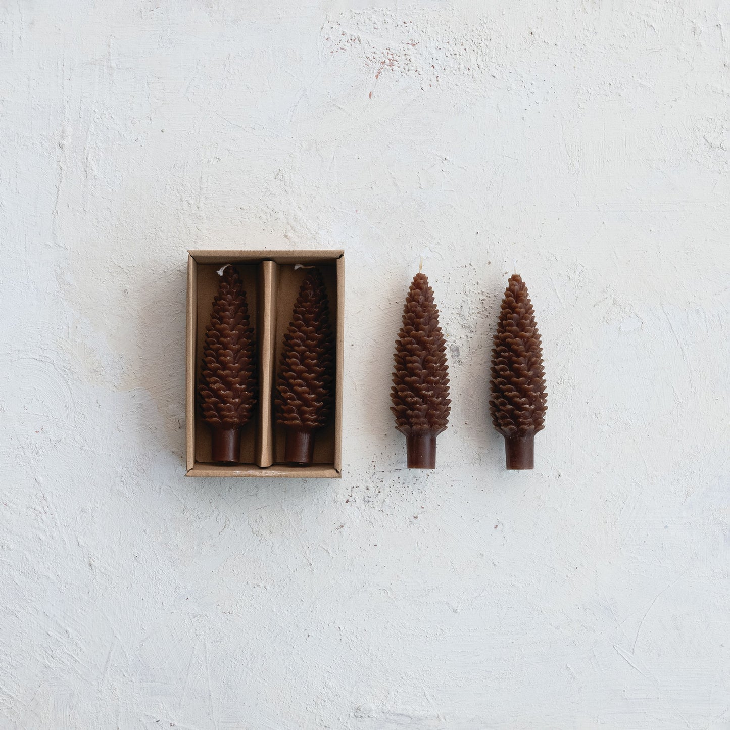 Unscented Pinecone Shaped Taper Candles