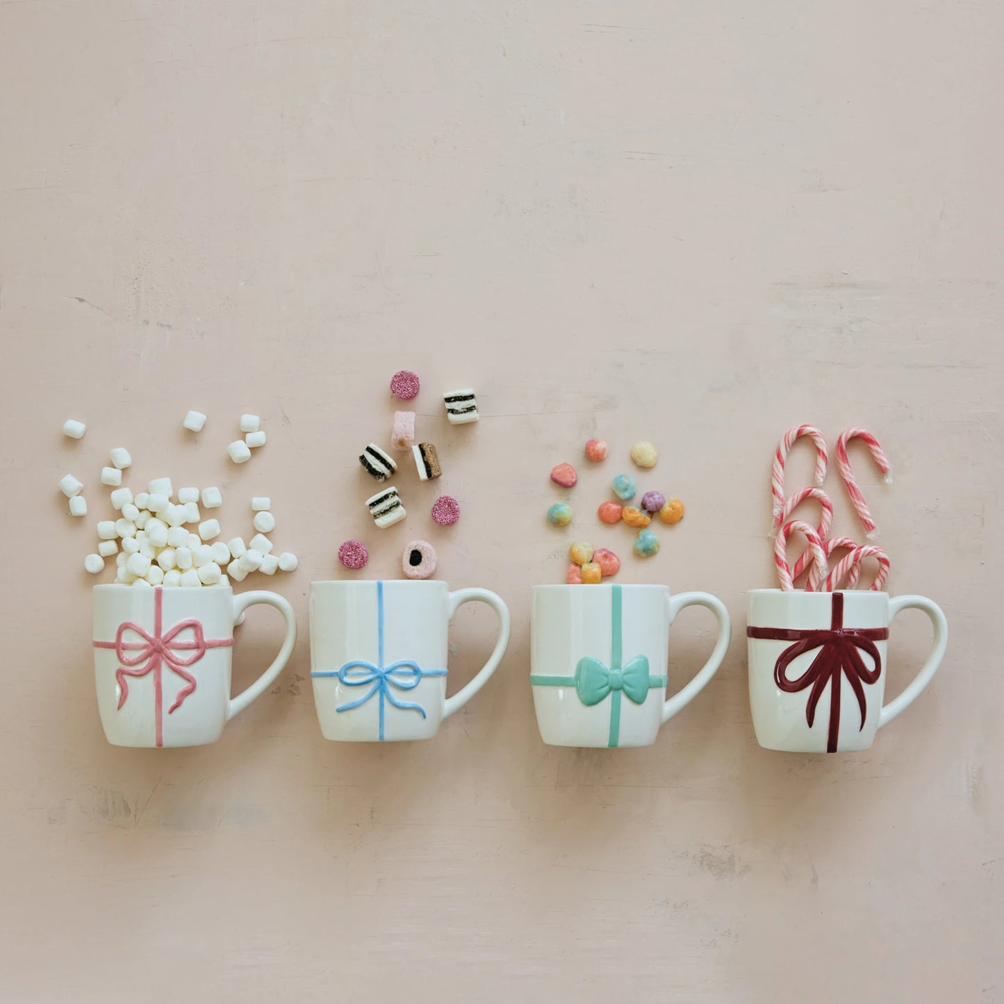 12oz Stoneware Mug with Embossed Mug, 4 Colors