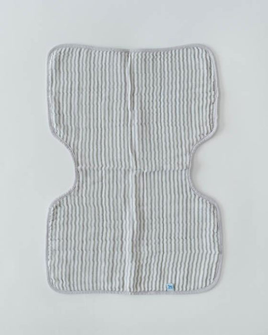 Cotton Muslin Burp Cloth - Grey Stripe