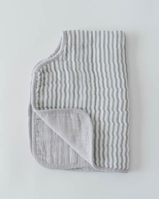 Cotton Muslin Burp Cloth - Grey Stripe