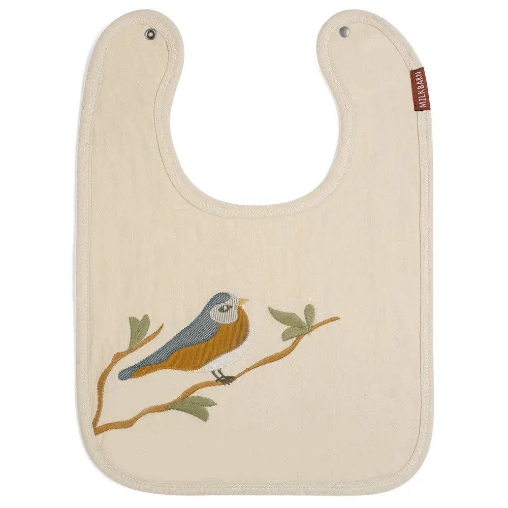 Milkbarn Linen Applique Bibs