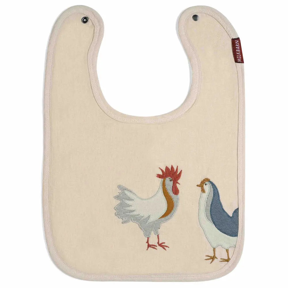 Milkbarn Linen Applique Bibs