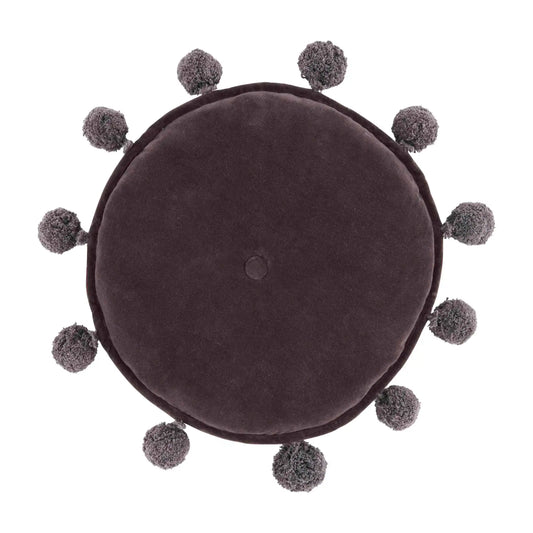 Round Velvet Pom Pillow