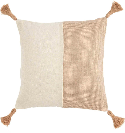 Square Jute Tassel Pillow